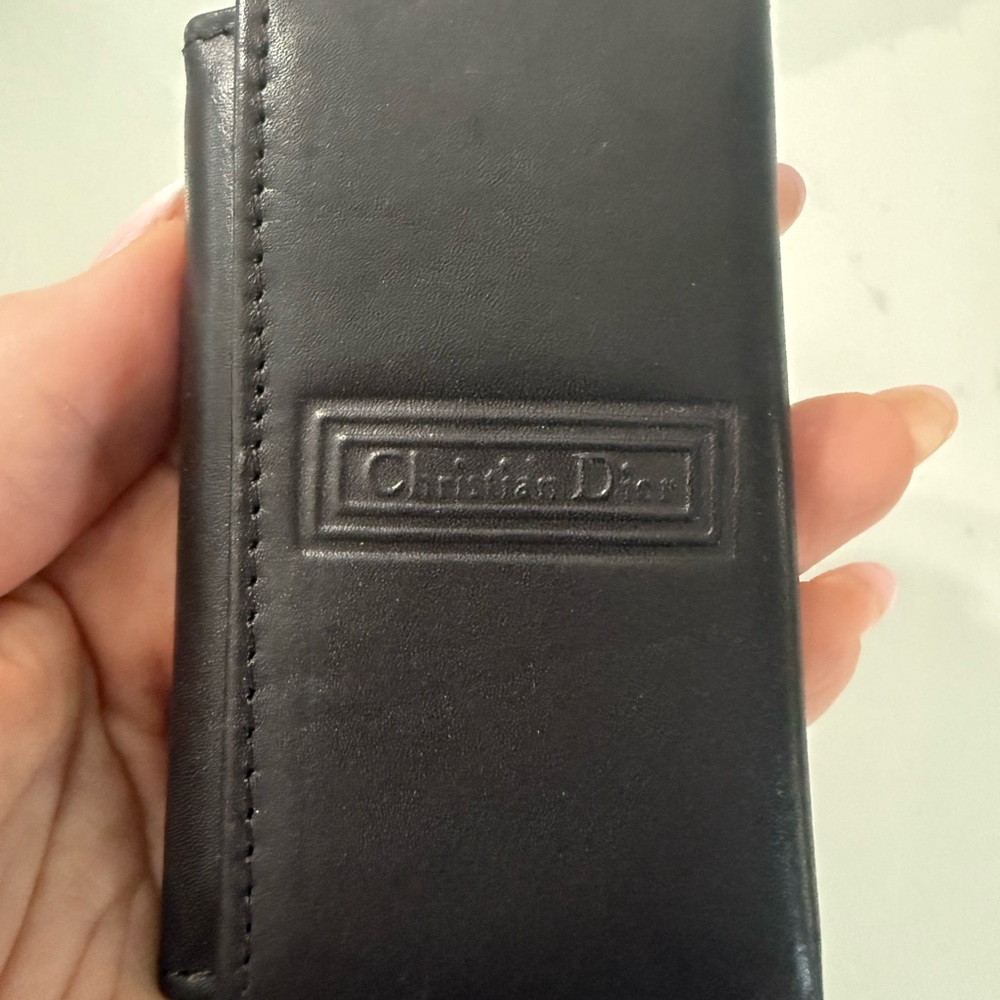 Dior Black Leather Key & Card Holder